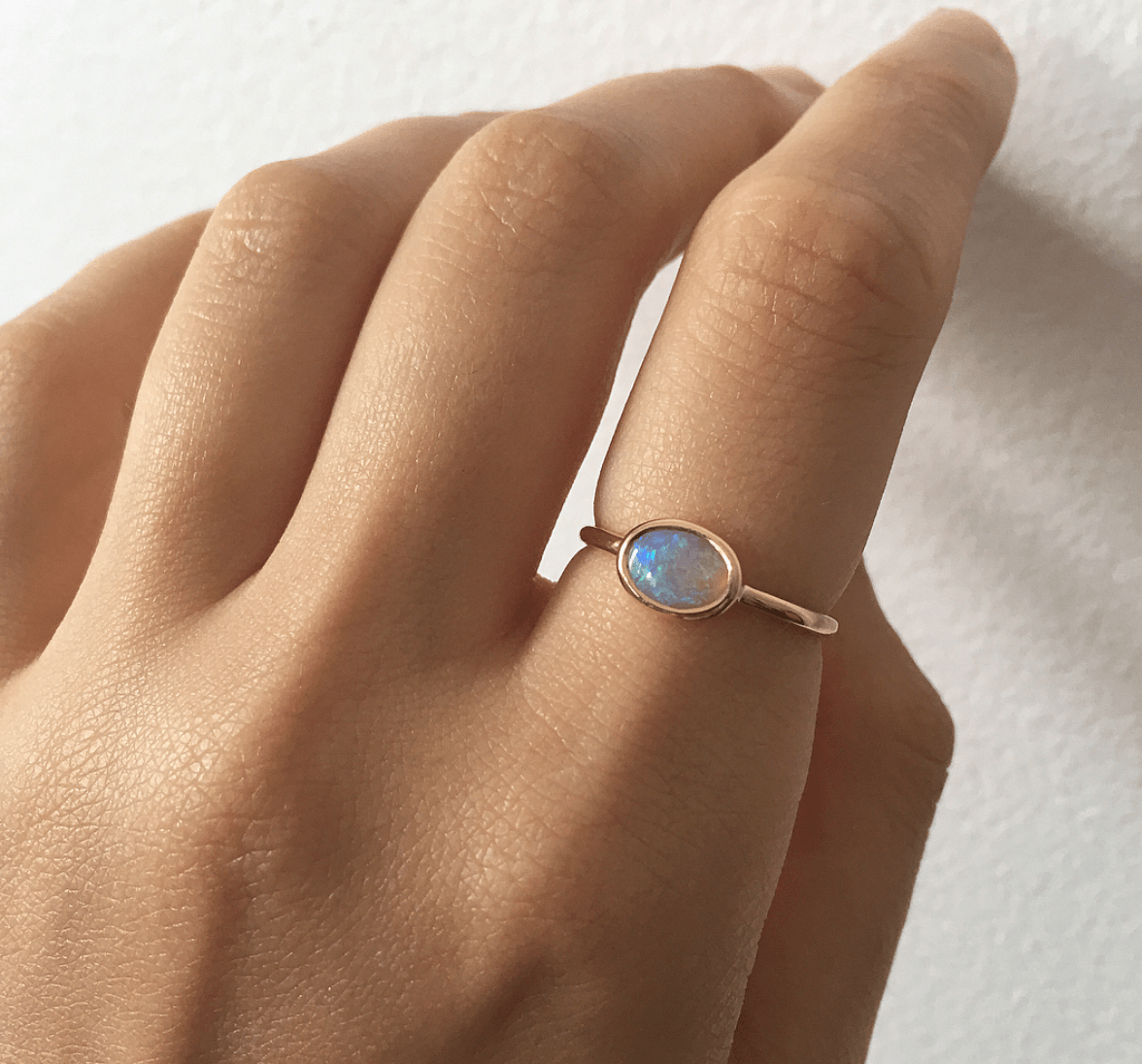Oval Bezel Opal Ring