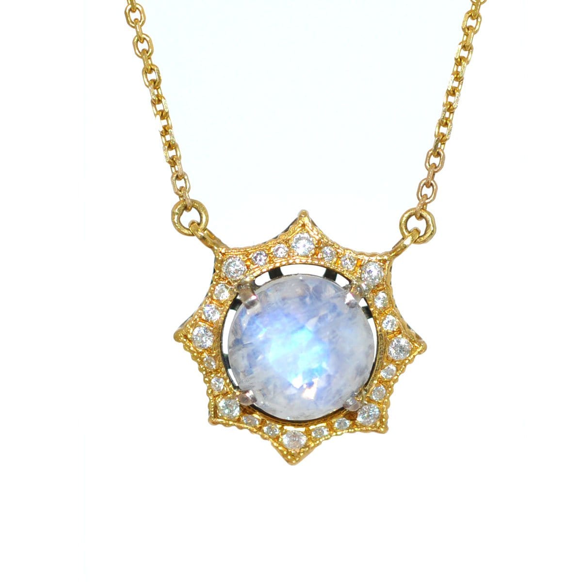 rainbow moonstone star necklace