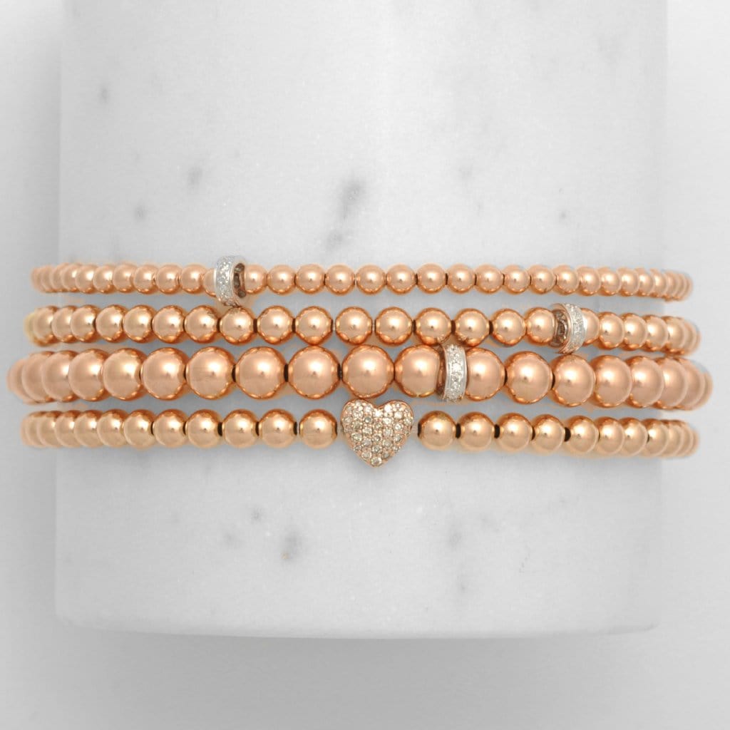 Karen Lazar Diamond Heart Bead Layering Bracelet - Curated Los Angeles