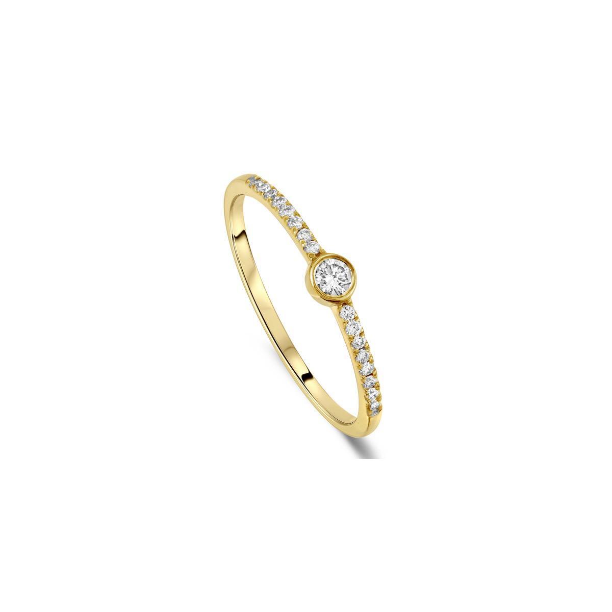 Round Diamond Pavé Bezel Ring