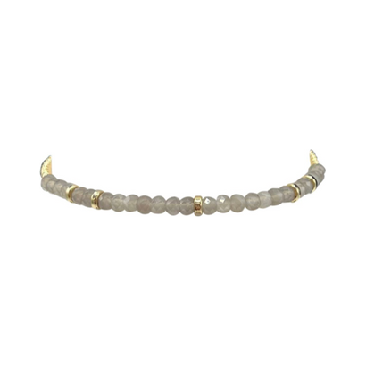 2mm Chocolate Moonstone Bracelet with Rondelles