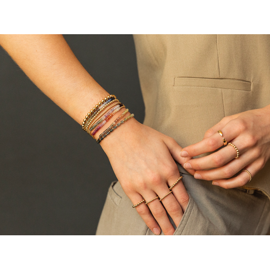 2mm Vino Ombre Gemstone Beaded Bracelet