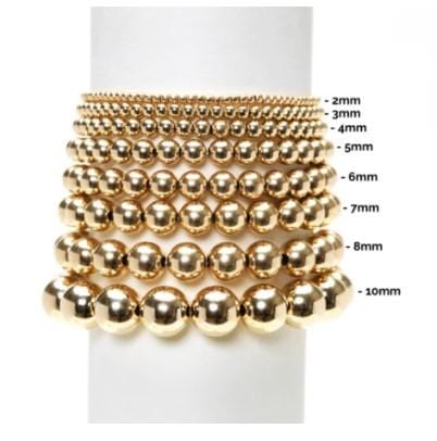 2mm Lapis Gold Beaded Bracelet