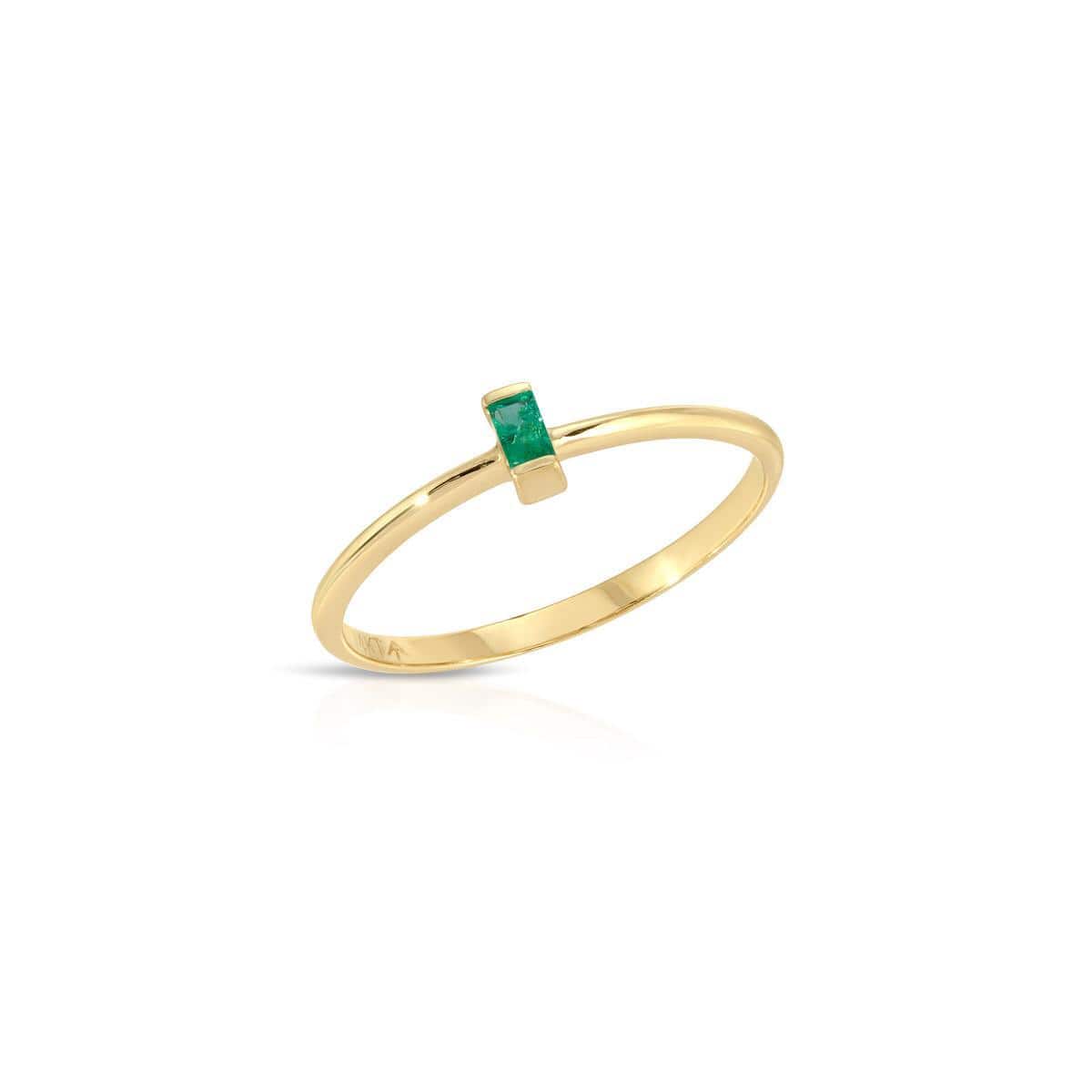 Delicate Baguette Emerald Ring