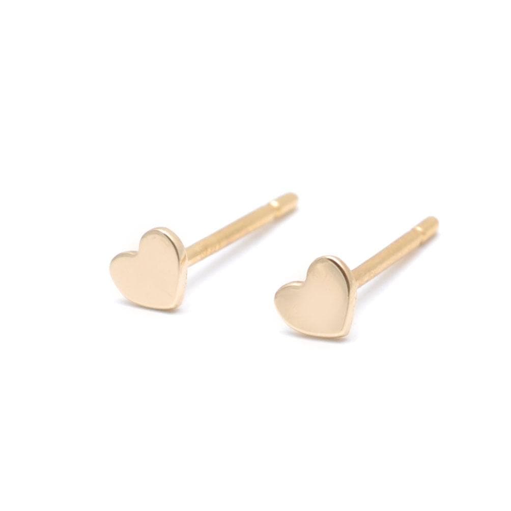 Small Yellow Gold Heart Earrings CLA Curated Los Angeles