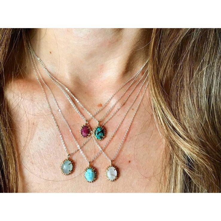 Ruby Solar Flare Charm Necklace