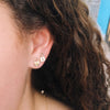 Tiny Gold Heart Padlock Stud Earrings
