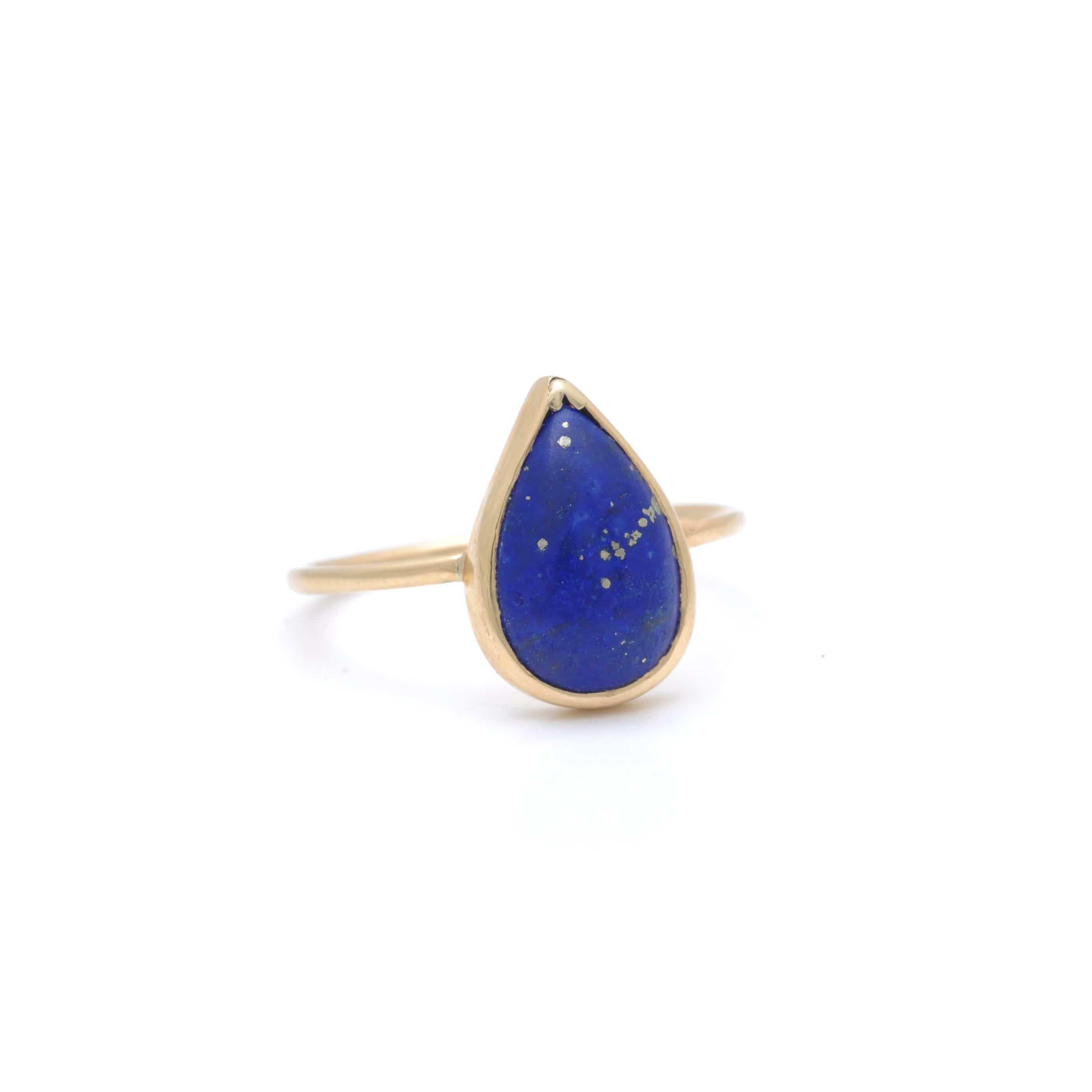 Lapis Lazuli Pear Shape Gold Ring Caitlin Nicole