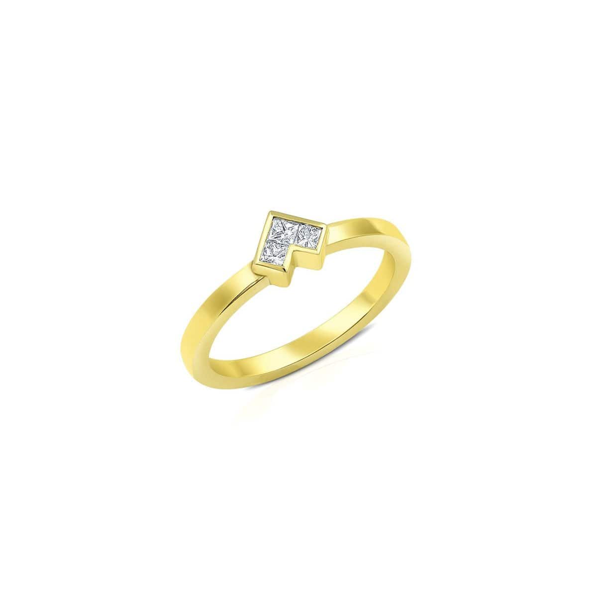 Power of 3 Yellow Gold Ring