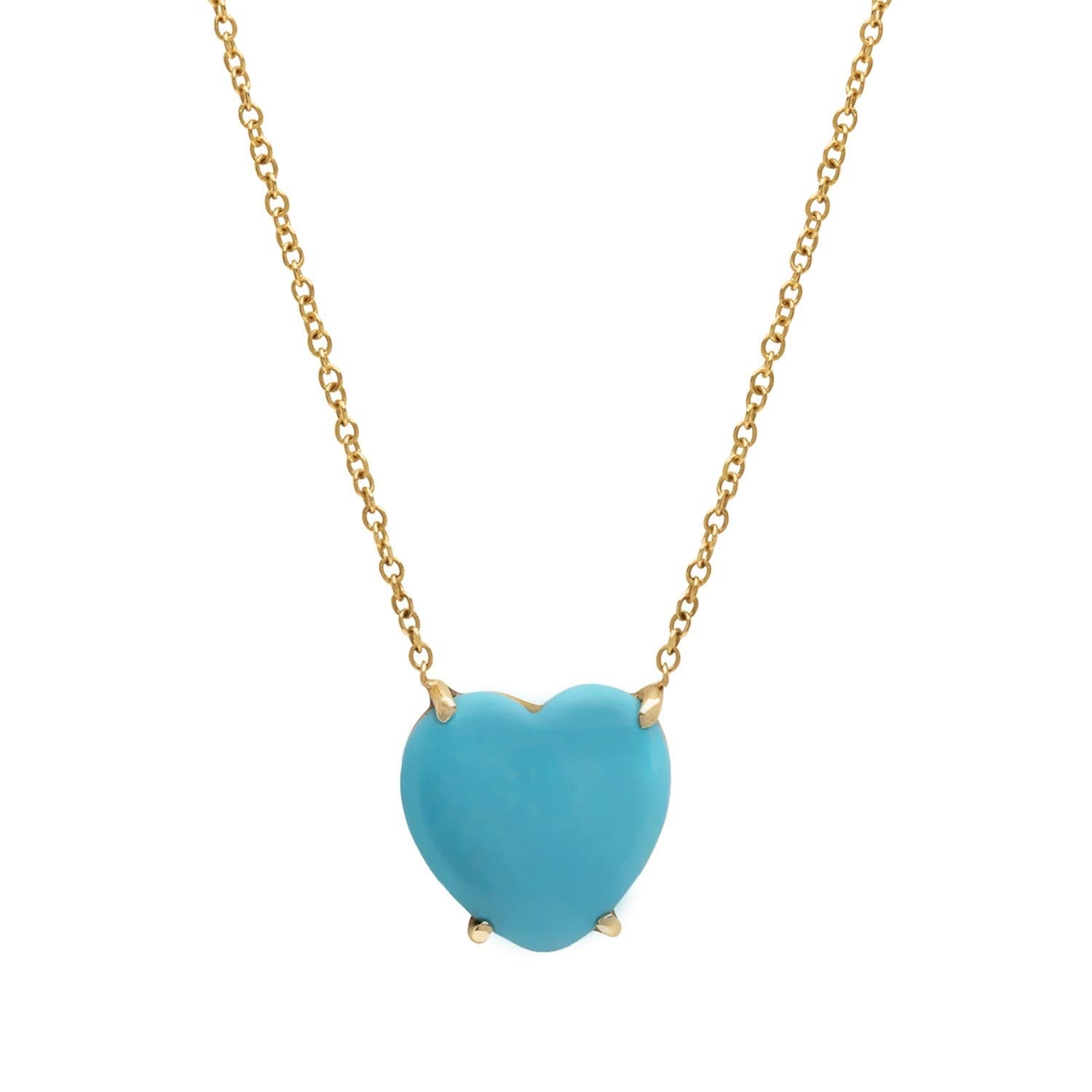 Yellow Gold Turquoise Heart Necklace Caitlin Nicole