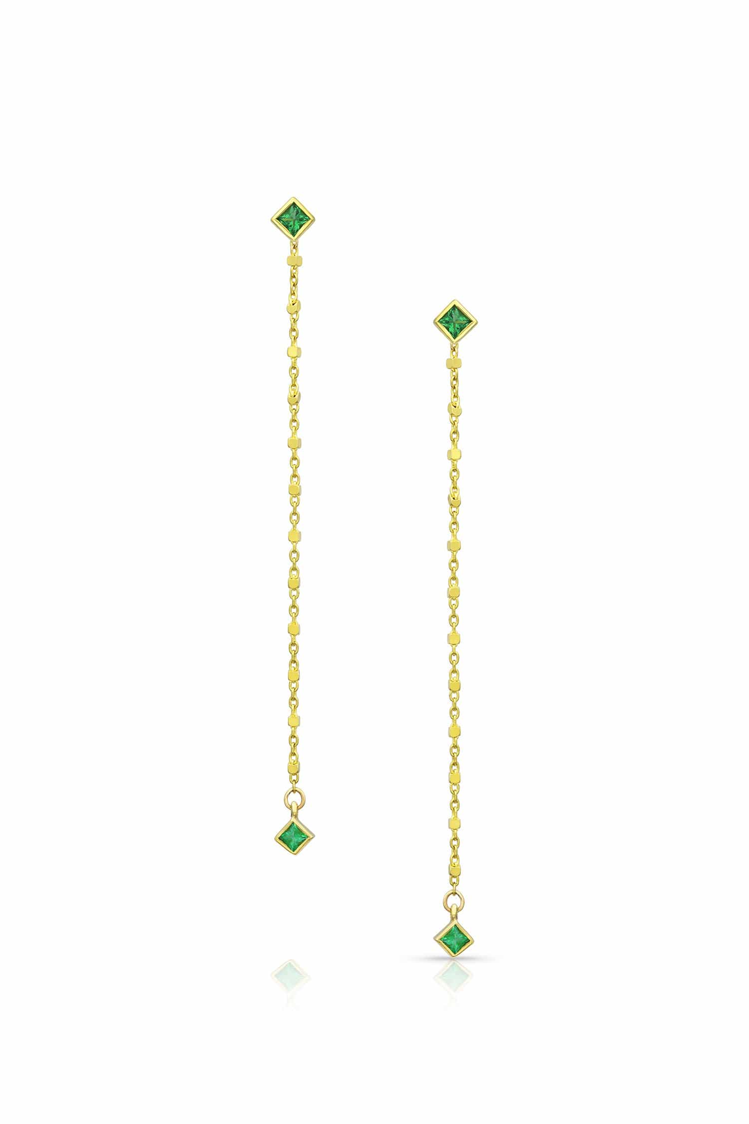 Emerald Drop Gold Earring Enhancers