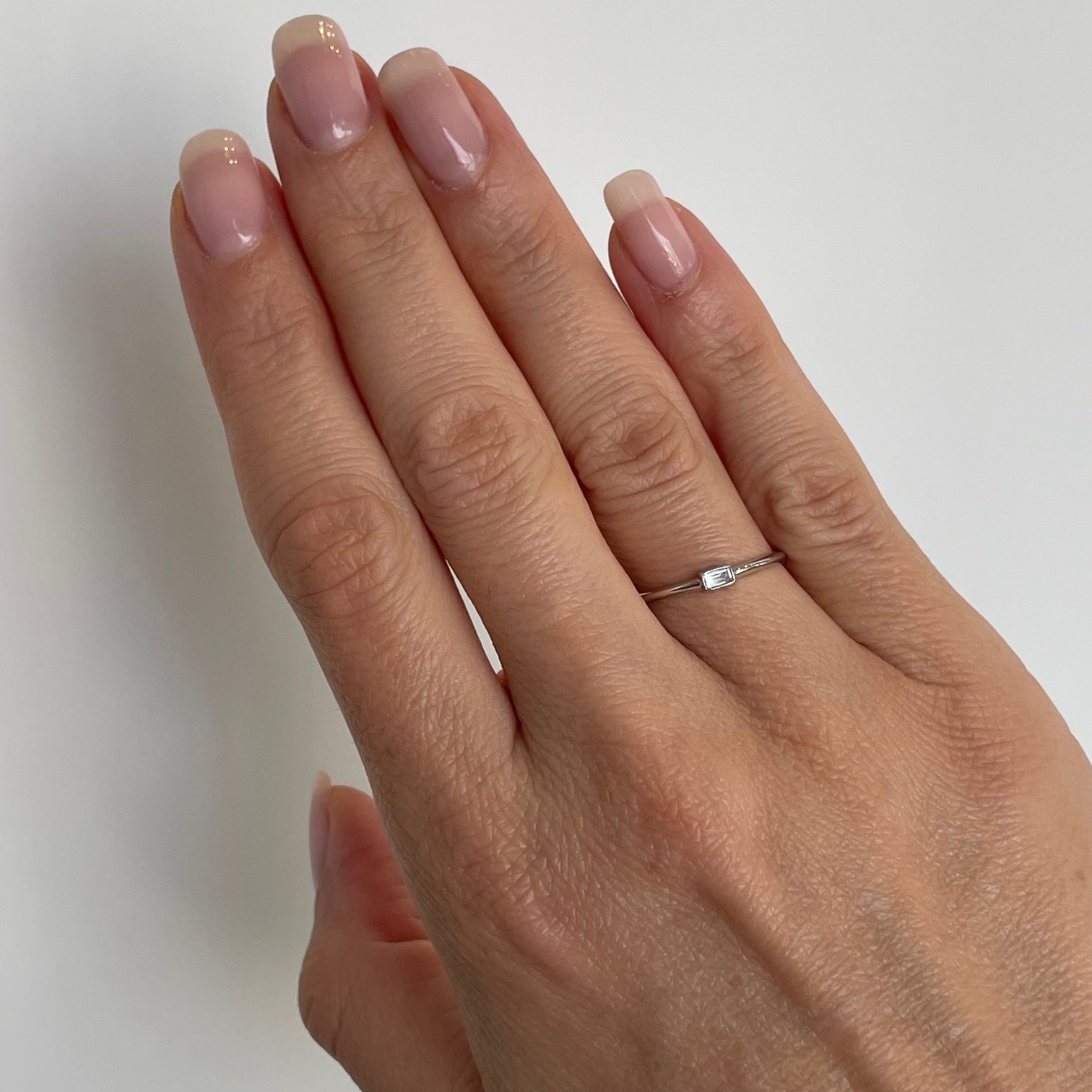 Diamond Baguette Solitaire Stacking Ring