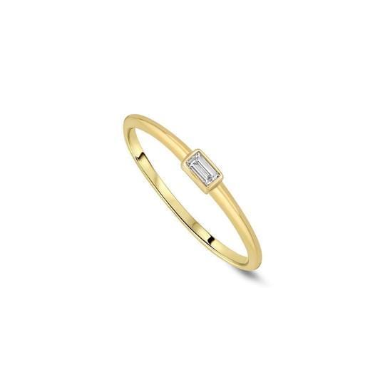 Diamond Baguette Solitaire Stacking Ring
