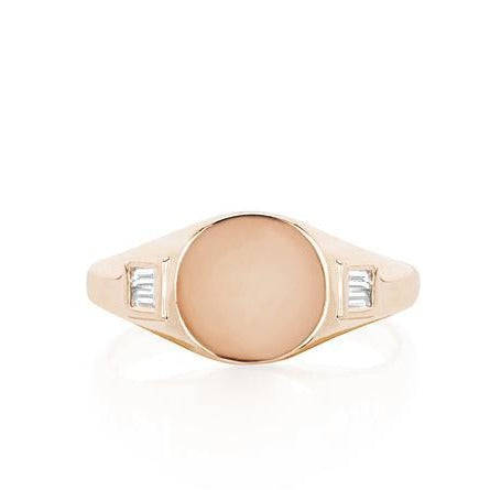 Baguette Diamond Signet Pinky Ring