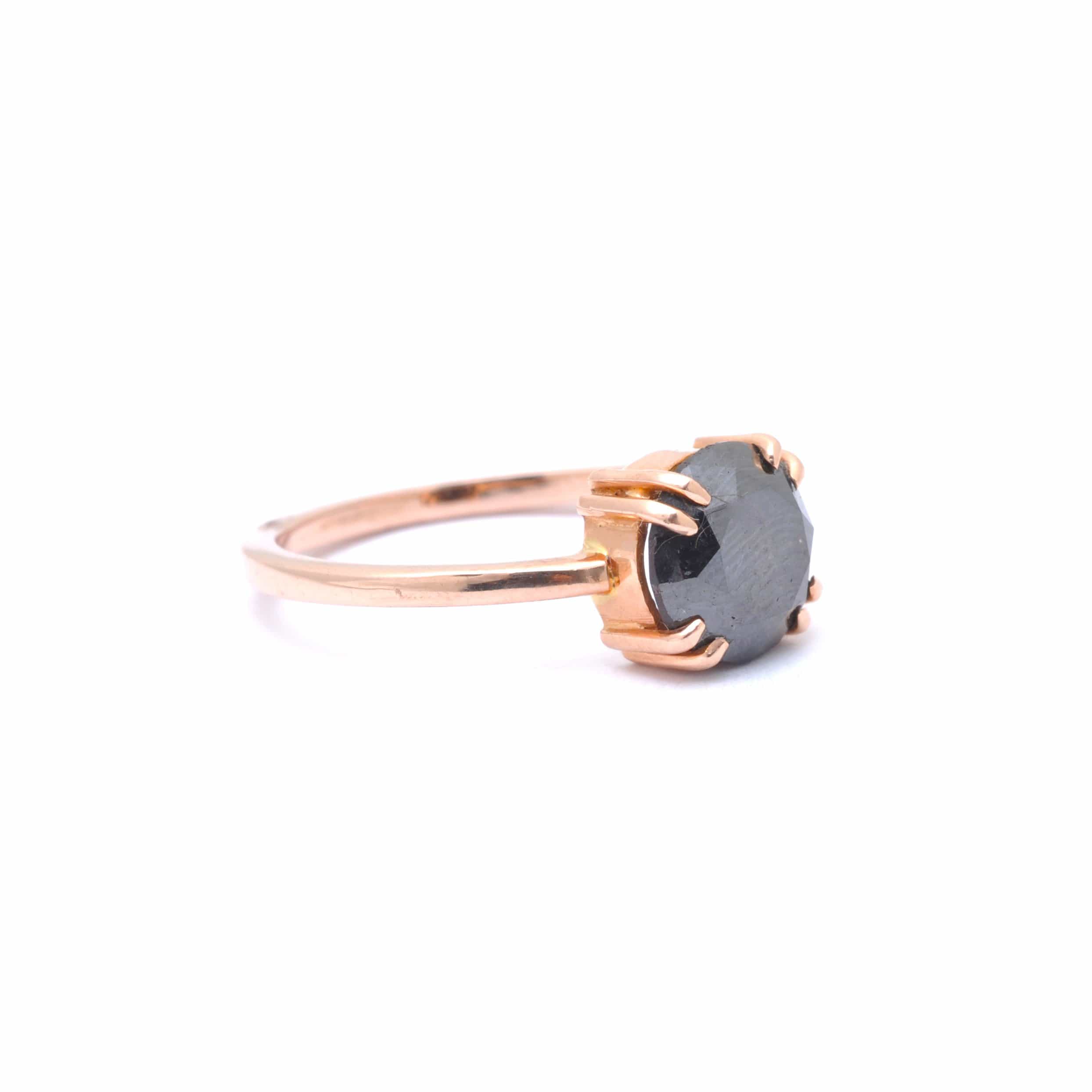 Black Diamond Rose Gold Alternative Engagement Ring