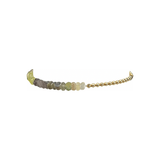 Karen Lazar BRACELETS 2mm Gold and Forest Sapphire Ombre Beaded Bracelet