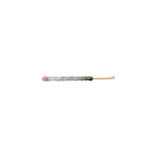 Karen Lazar BRACELETS 2mm Gold and Seabreeze Sapphire Ombre Beaded Bracelet