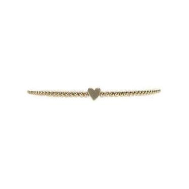 Karen Lazar BRACELETS 2MM YELLOW GOLD BRACELET WITH 14K HEART BEAD
