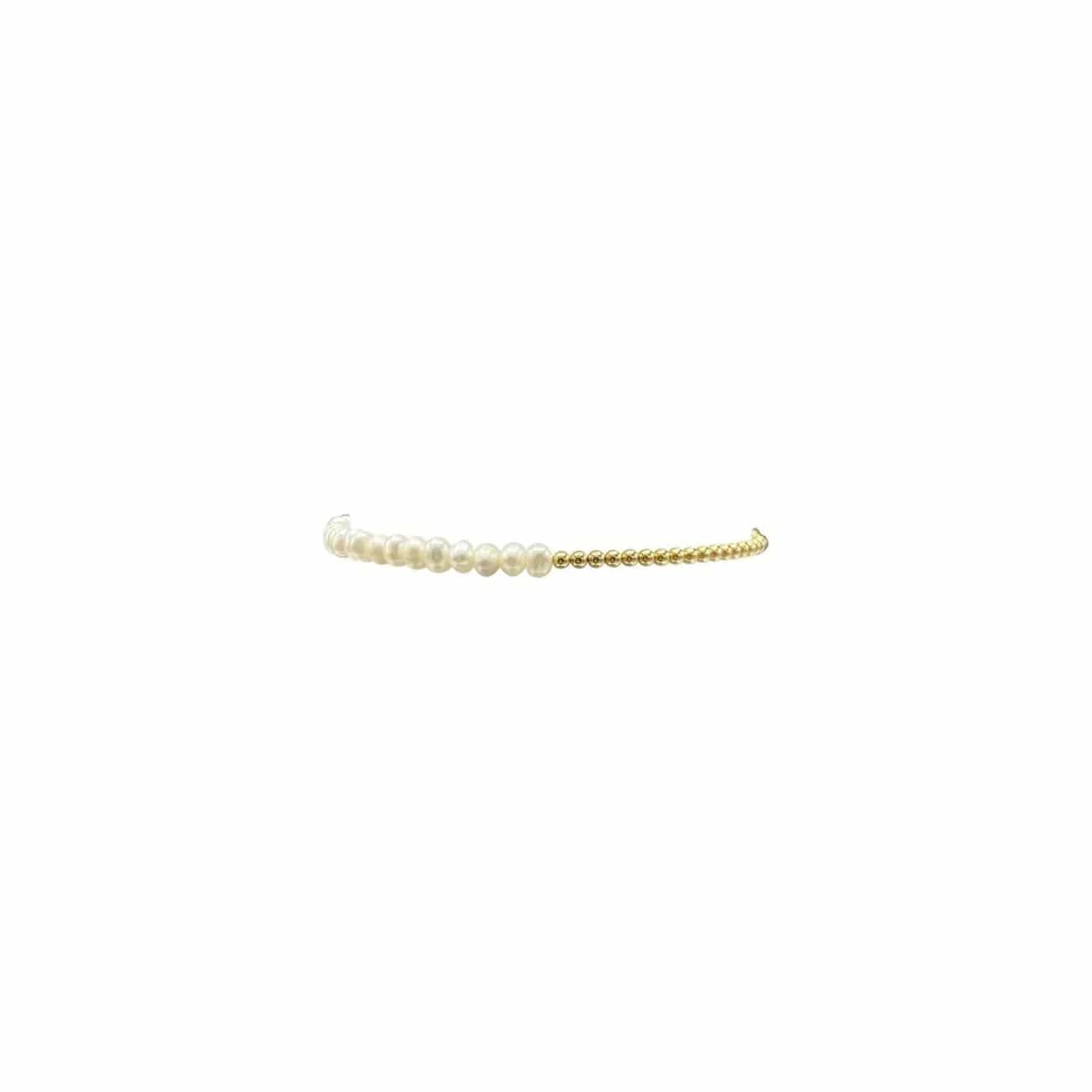 Karen Lazar BRACELETS 2mm Yellow Gold Filled Bracelet with White Pearls Across