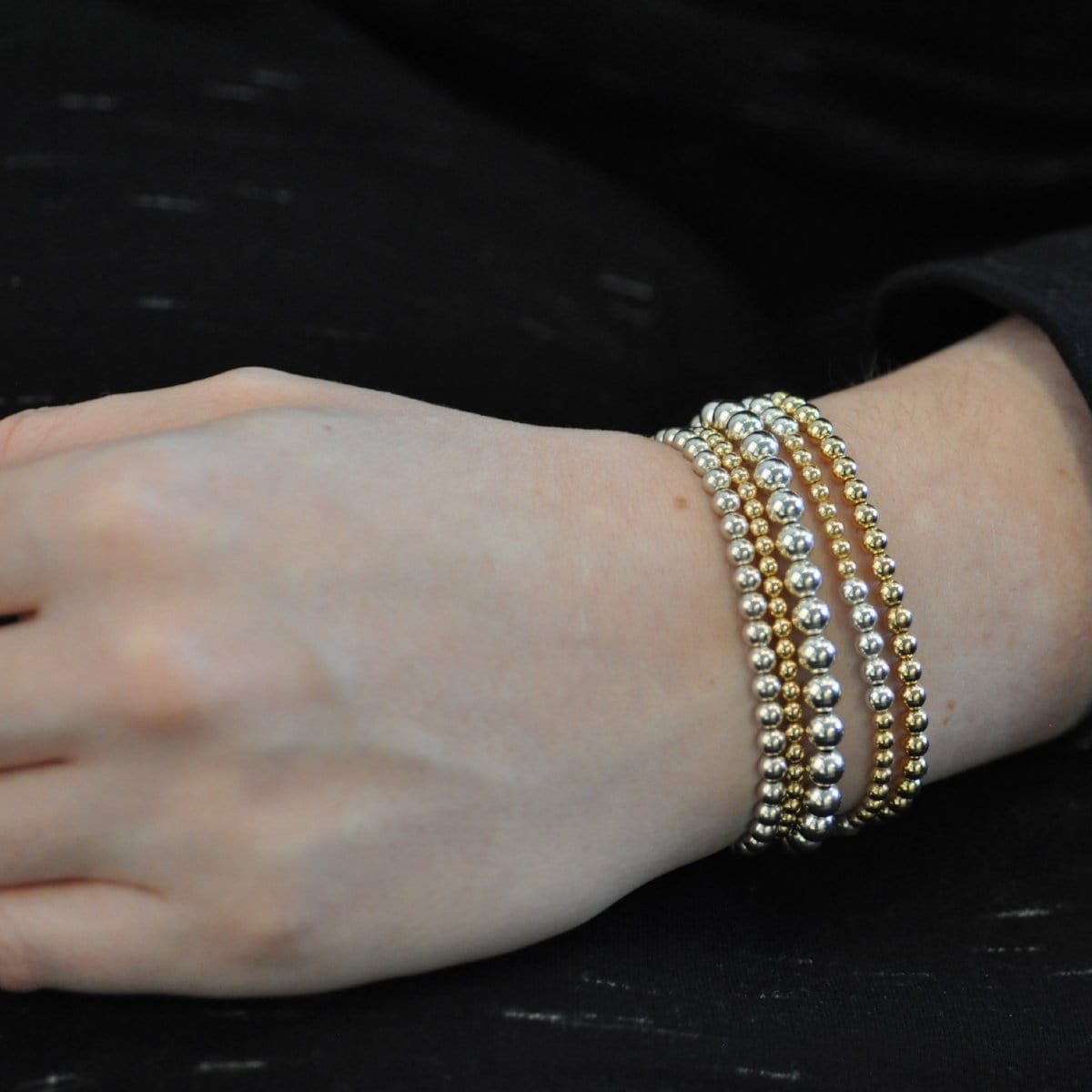 3mm Karen Lazar Gold Bead Layering Bracelet Curated Los Angeles
