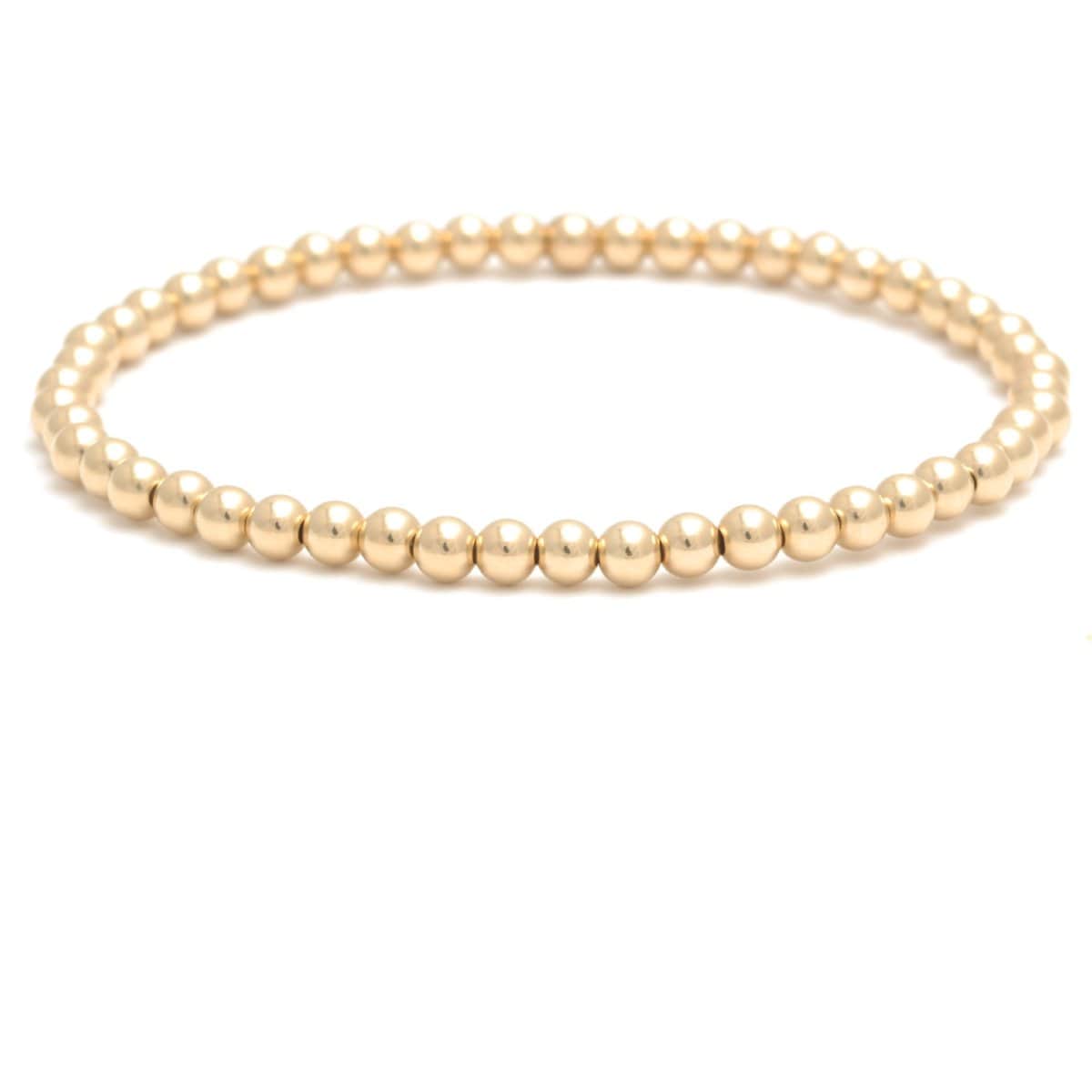 Karen Lazar BRACELETS 4mm Yellow Gold Beaded Bracelet