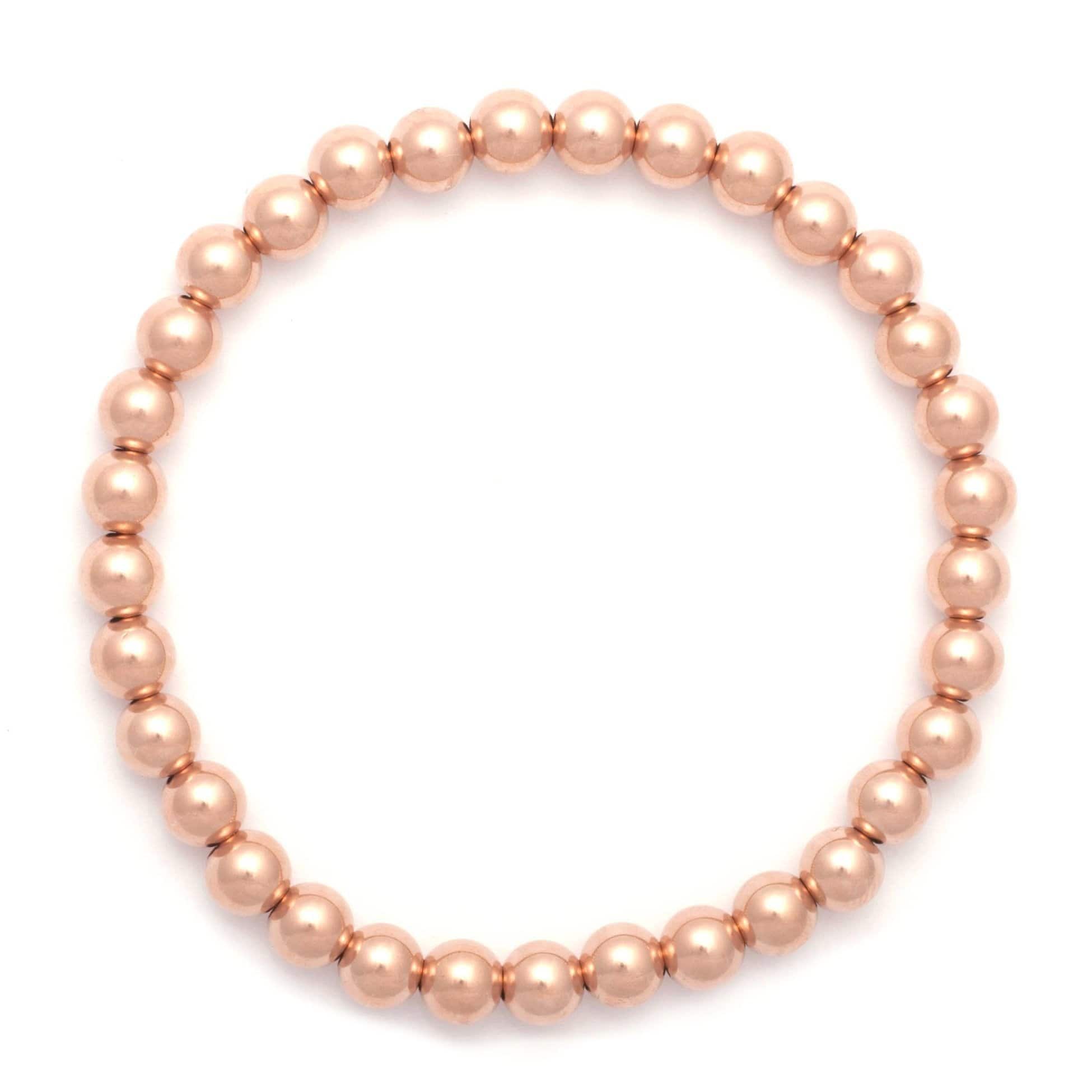 Karen Lazar BRACELETS 7mm Rose Gold Bead Layering Bracelet