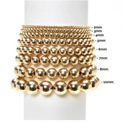 Karen Lazar BRACELETS 7mm Silver Round Bead Stretch Bracelet