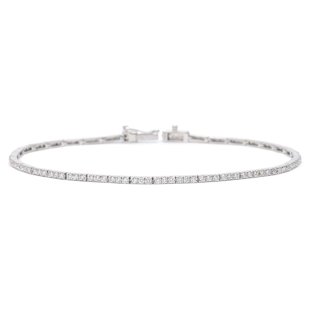 CLA BRACELETS Delicate Round Cut Diamond Tennis Bracelet