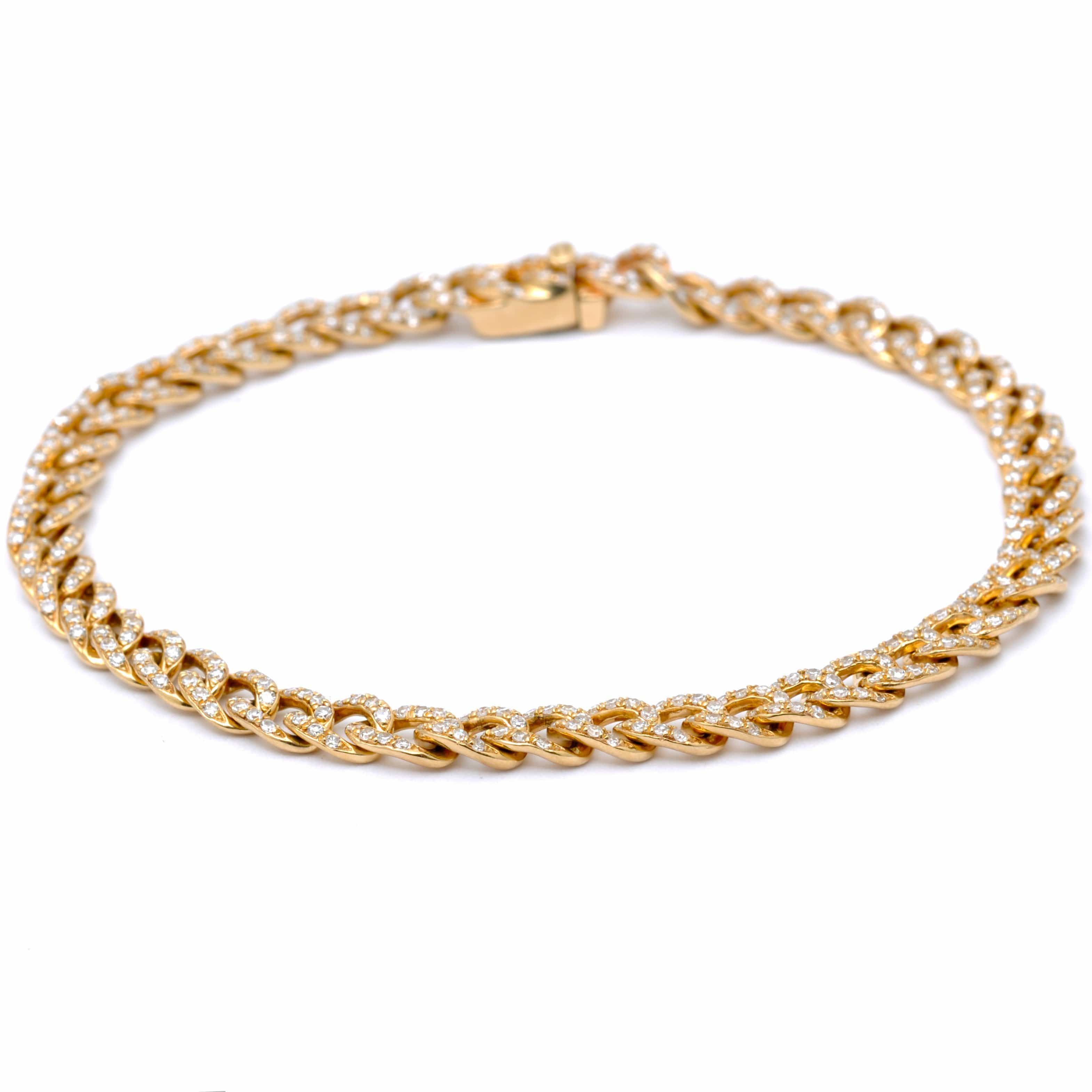 Amazing Grace BRACELETS Diamond Pave Curb Link Gold Bracelet