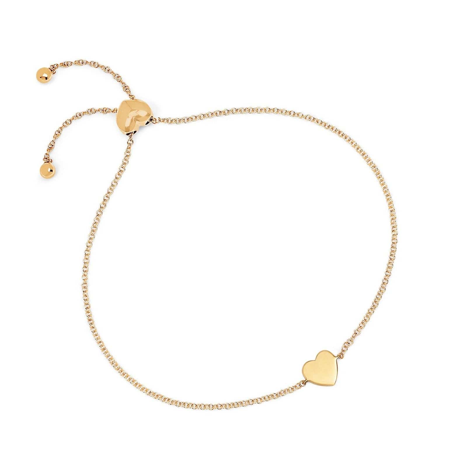EF COLLECTION BRACELETS Gold Heart Bolo Bracelet