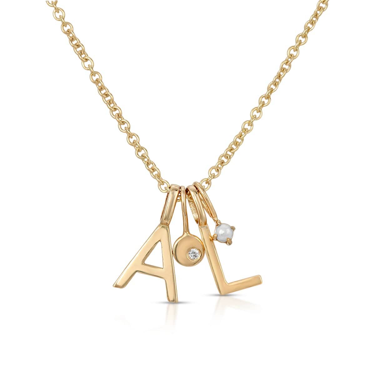 Curated Los Angeles CHARMS Little Diamond Gold Circle Charm