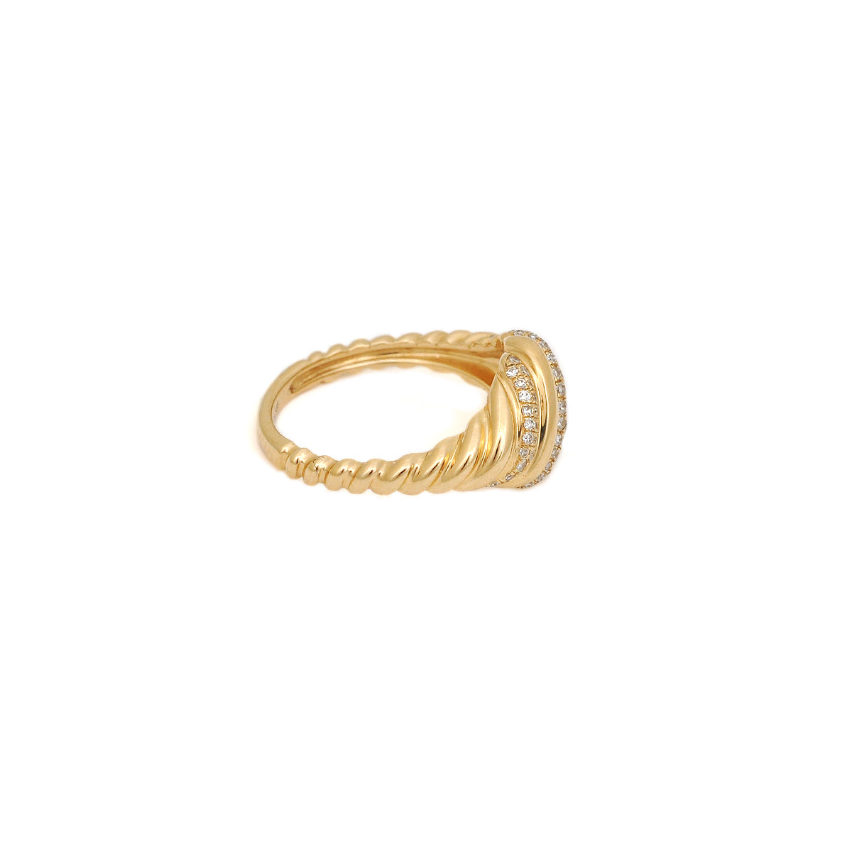 Croissant Signet With Diamond Pinky Ring