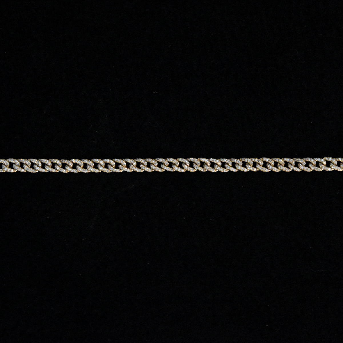 Diamond Pave Curb Link Gold Bracelet