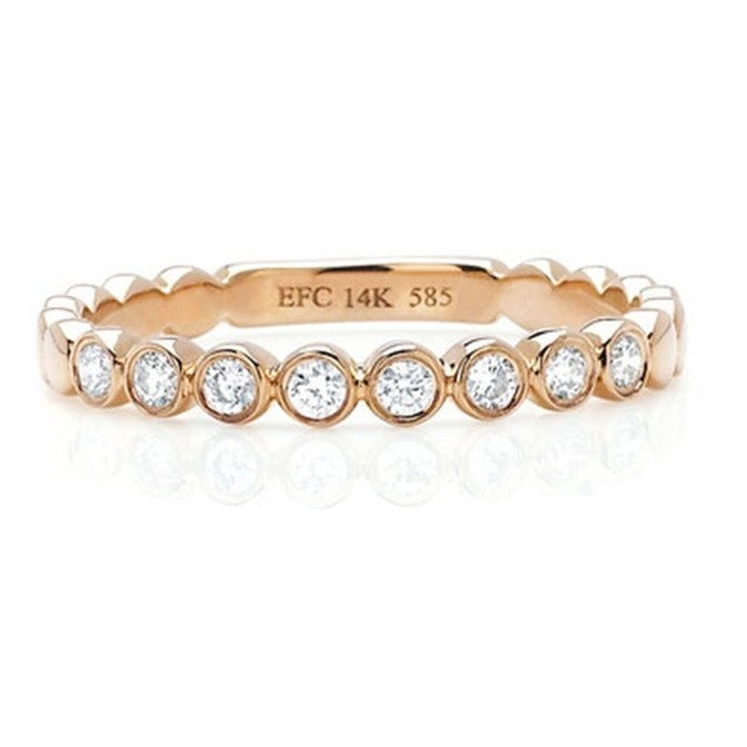 Bezel Set Diamond Half Eternity Ring