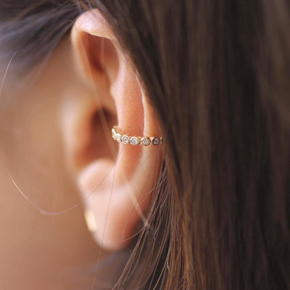 Bezel Diamond Ear Cuff