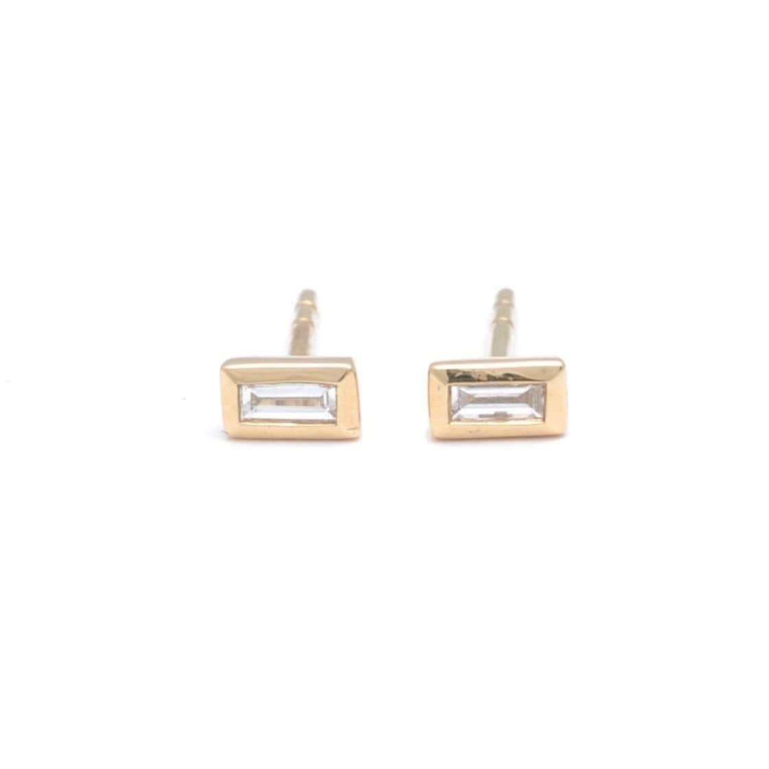 Amazing Grace EARRINGS Baguette Diamond Stud Earrings