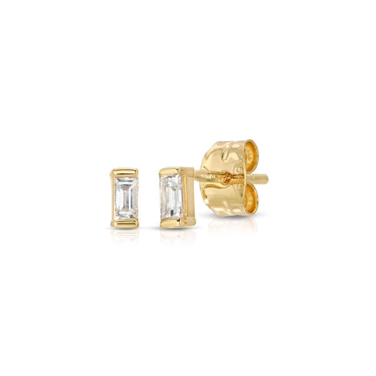 CLA EARRINGS Baguette Diamond Studs