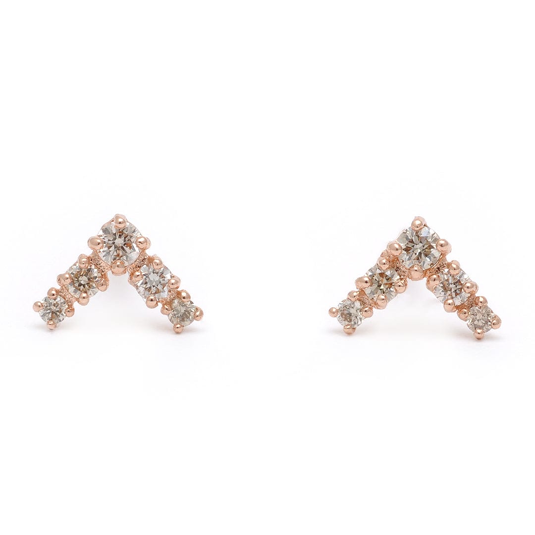 CLA EARRINGS Chevron Diamond Studs