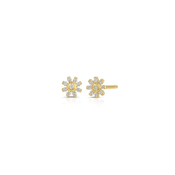 Curated Los Angeles EARRINGS Diamond Passion Flower Stud Earrings