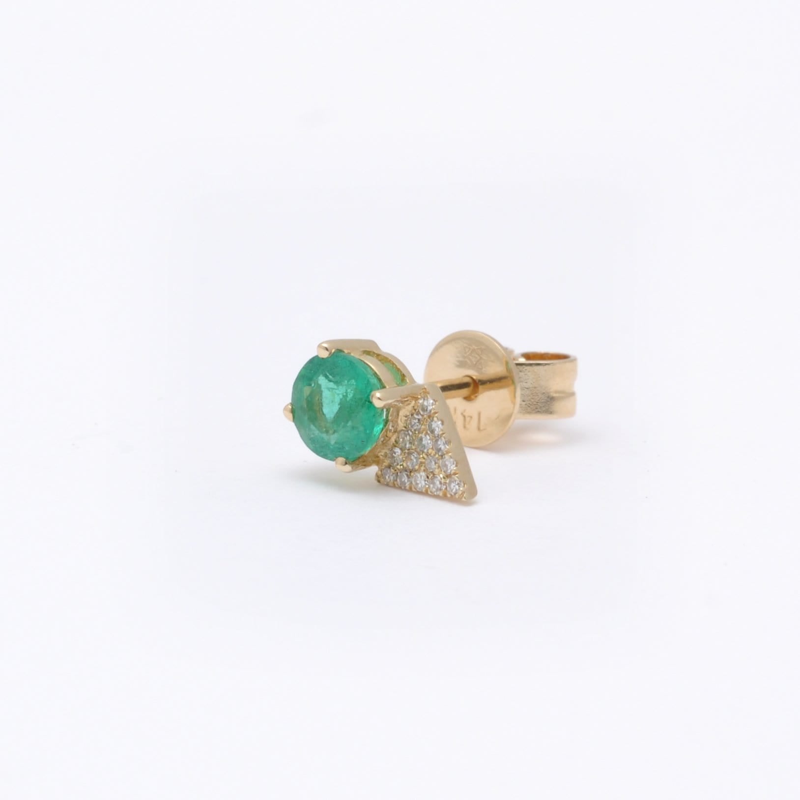 Amazing Grace EARRINGS Emerald Diamond Pave Triangle Studs