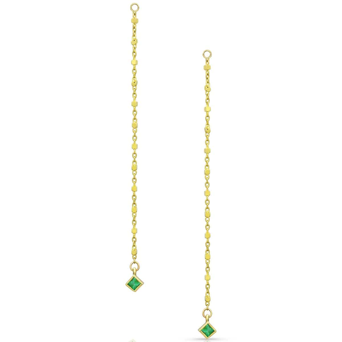 Ziba Zidehsarai EARRINGS Emerald Drop Gold Earring Enhancers