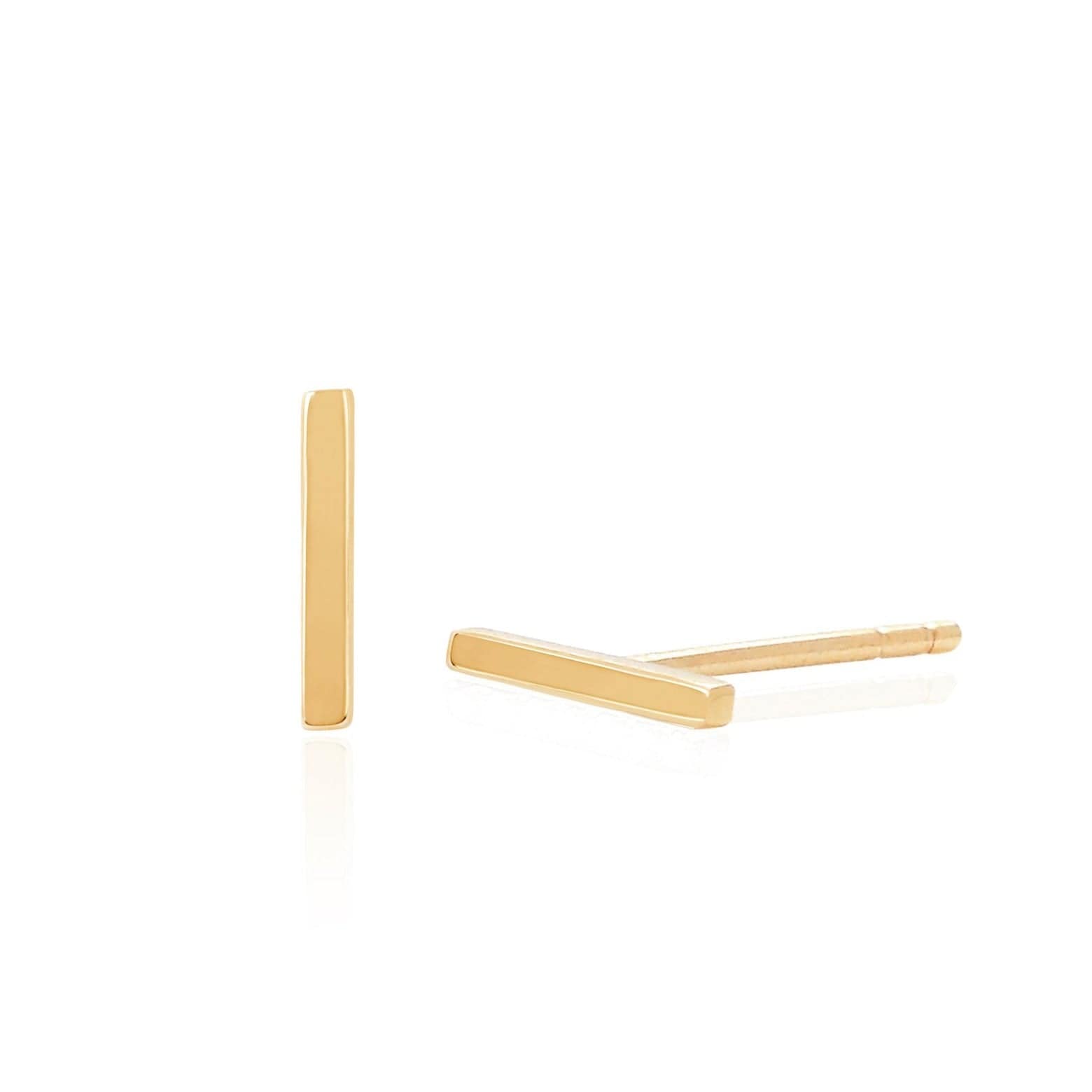 EF COLLECTION EARRINGS Gold Bar Studs