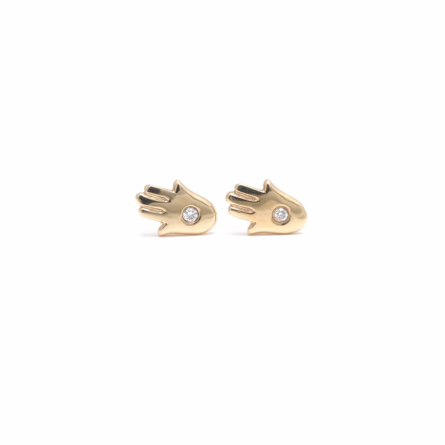 Amazing Grace EARRINGS Hamsa Hand Diamond Studs