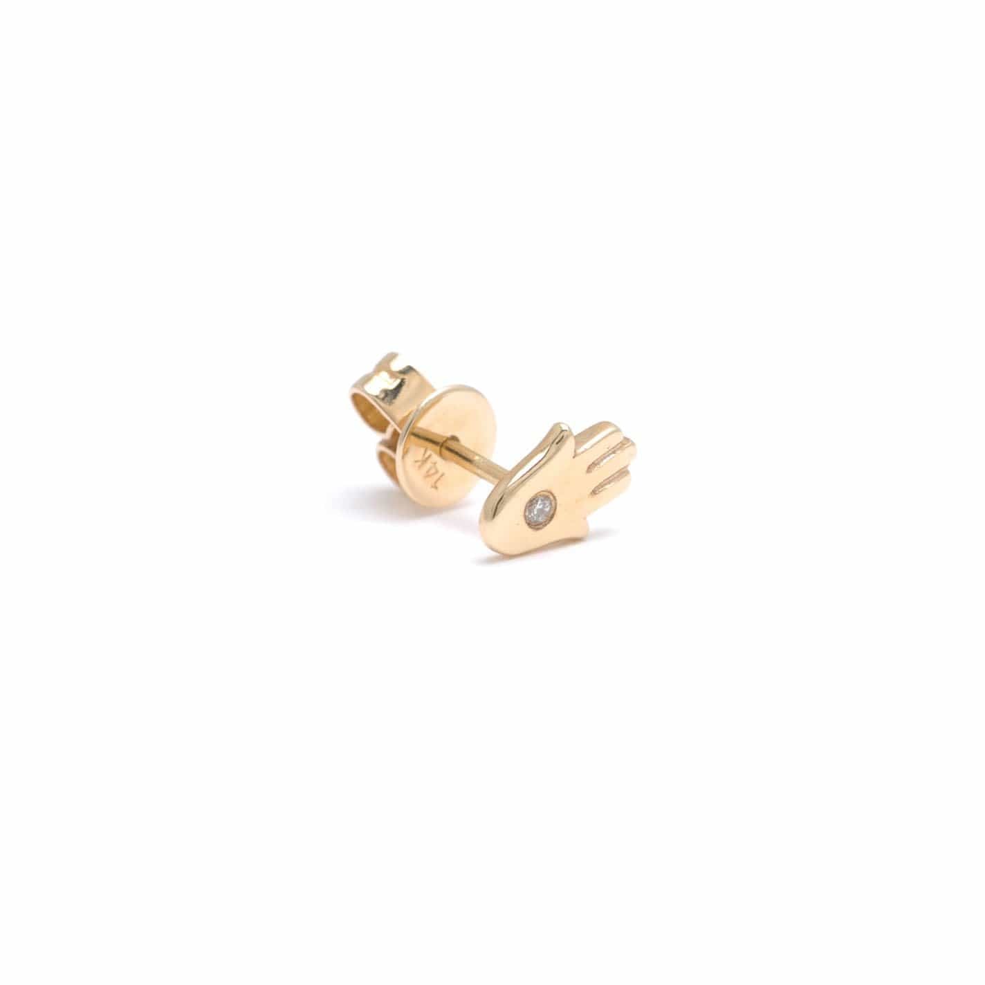 Amazing Grace EARRINGS Hamsa Hand Diamond Studs