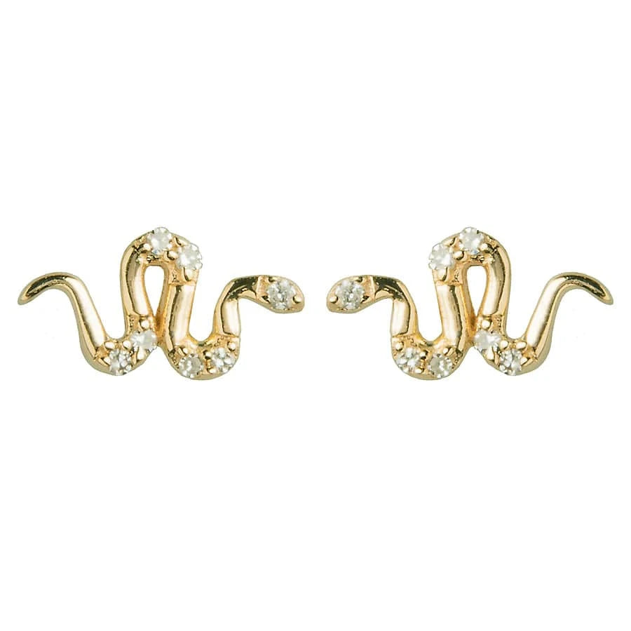Lee Jones EARRINGS Mini Diamond Snake Stud Earrings