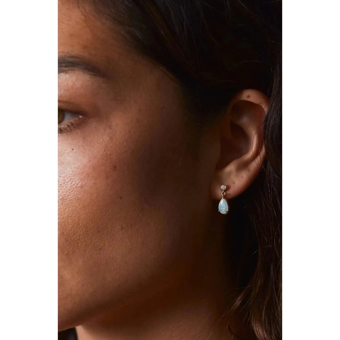 Fade to Black EARRINGS Opal and Diamond 14K Drop Earrings