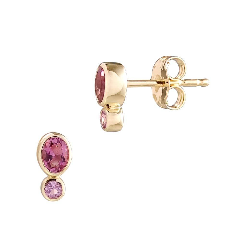 Charlotte Allison EARRINGS Oval Round Pink Sapphire Studs