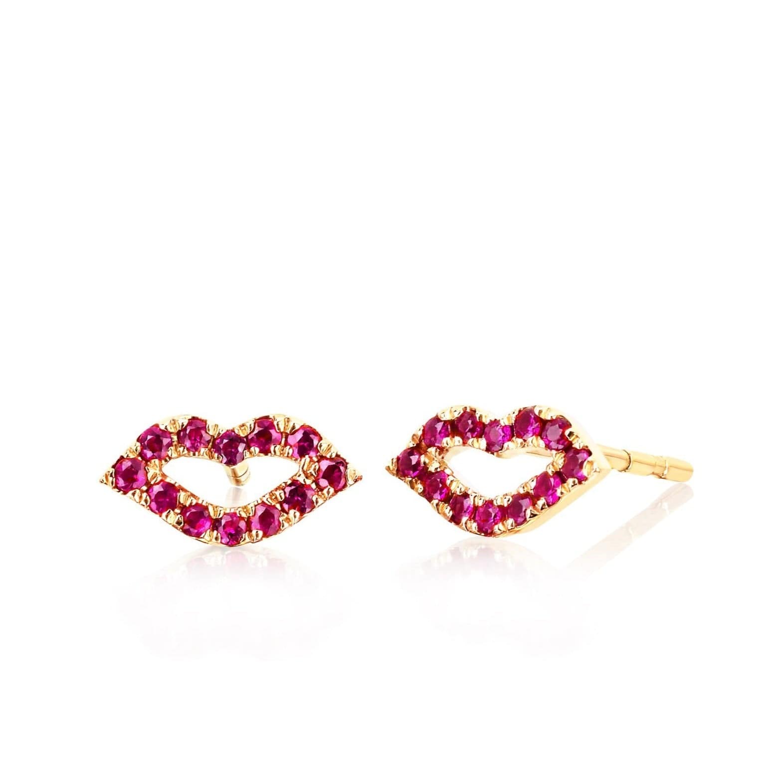 EF COLLECTION EARRINGS Ruby Red Lips Studs