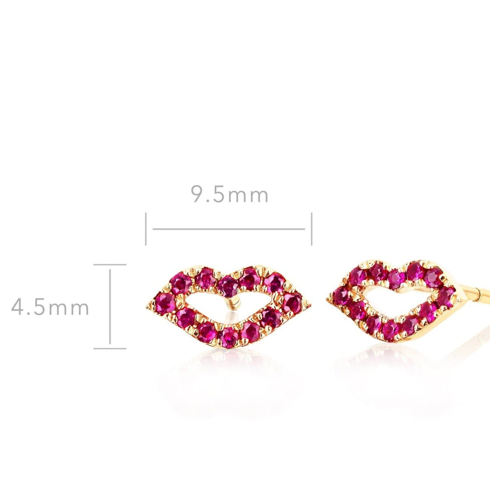 EF COLLECTION EARRINGS Ruby Red Lips Studs