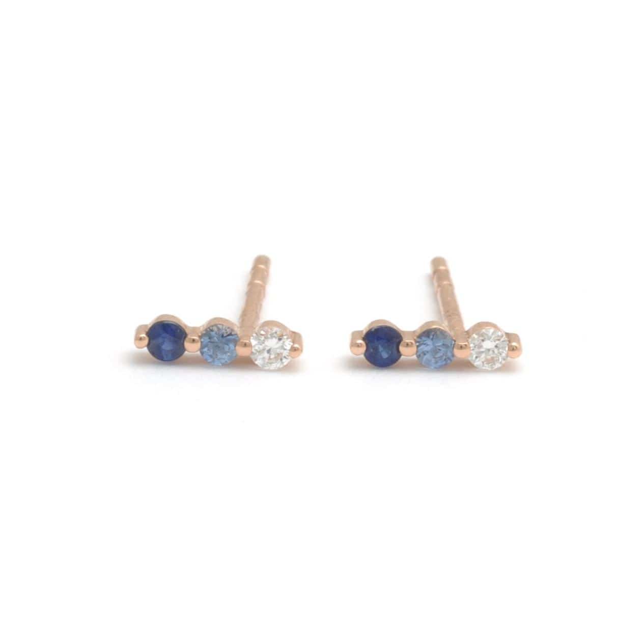 Amazing Grace EARRINGS Sapphire Diamond Bar Stud Earrings